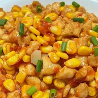 玉米炒鸡丁